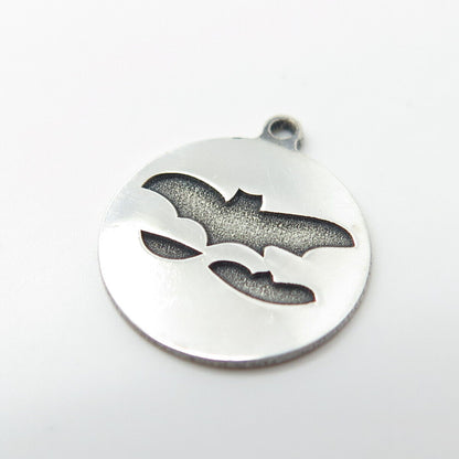 925 Sterling Silver USA Two In Town Bat Charm Pendant