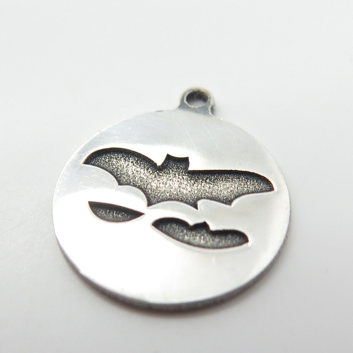 925 Sterling Silver USA Two In Town Bat Charm Pendant