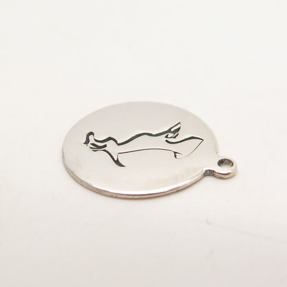 925 Sterling Silver USA Two In Town Dog / Puppy Charm Pendant