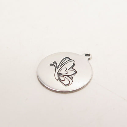 925 Sterling Silver USA Two In Town Butterfly Charm Pendant