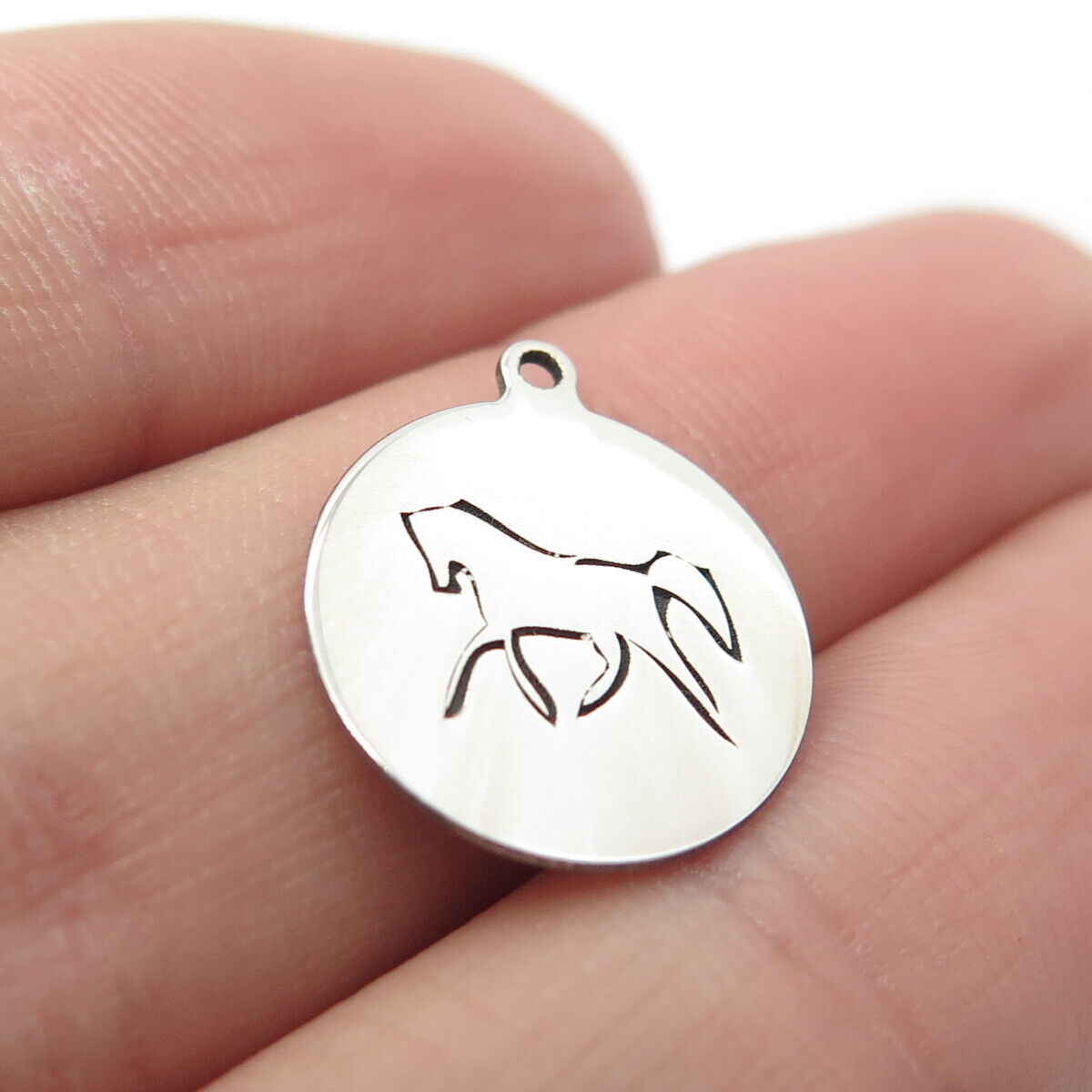 925 Sterling Silver USA Two In Town Horse Charm Pendant