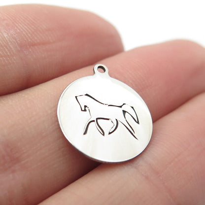 925 Sterling Silver USA Two In Town Horse Charm Pendant