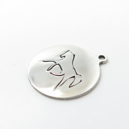 925 Sterling Silver USA Two In Town Horse Charm Pendant