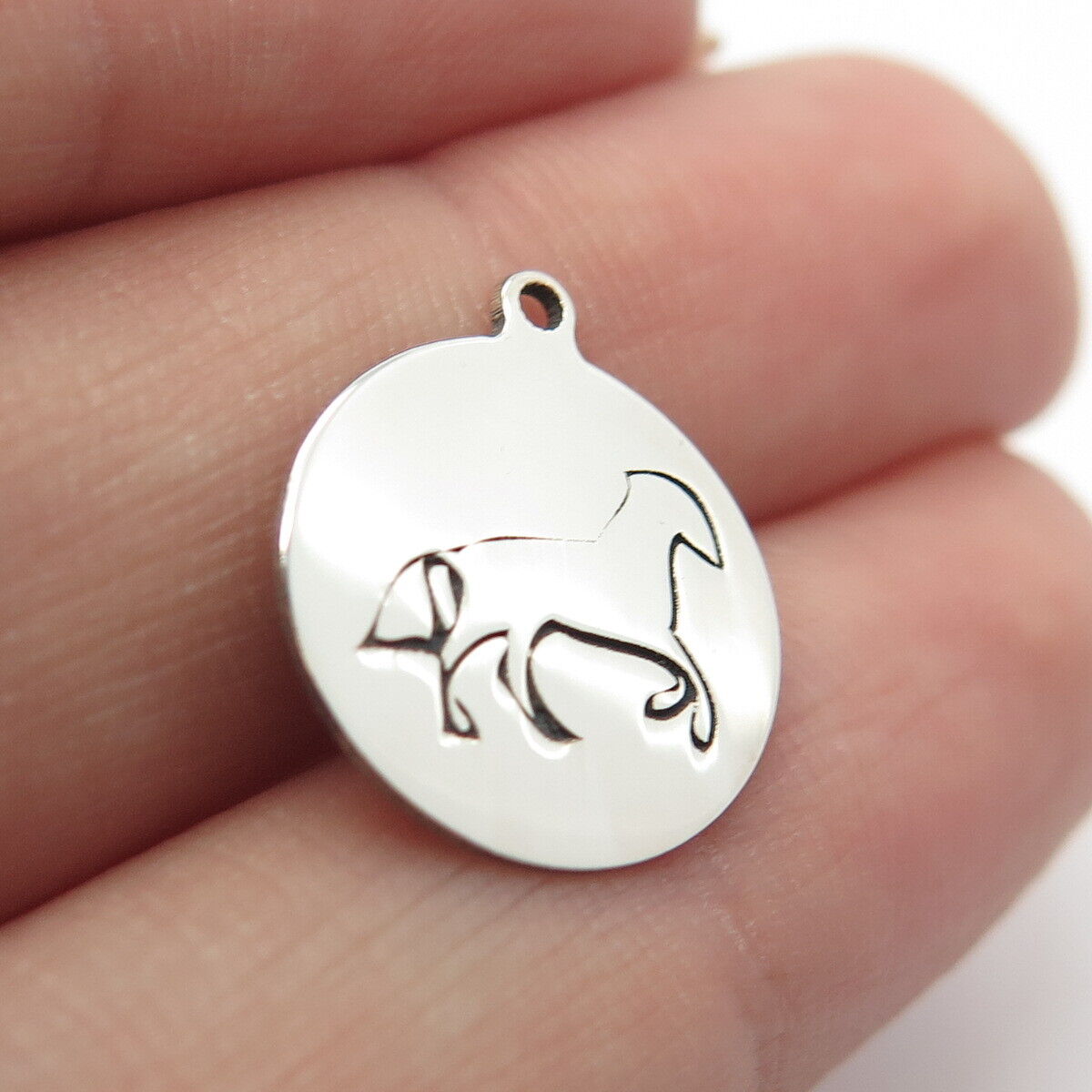 925 Sterling Silver USA Two In Town Horse Charm Pendant