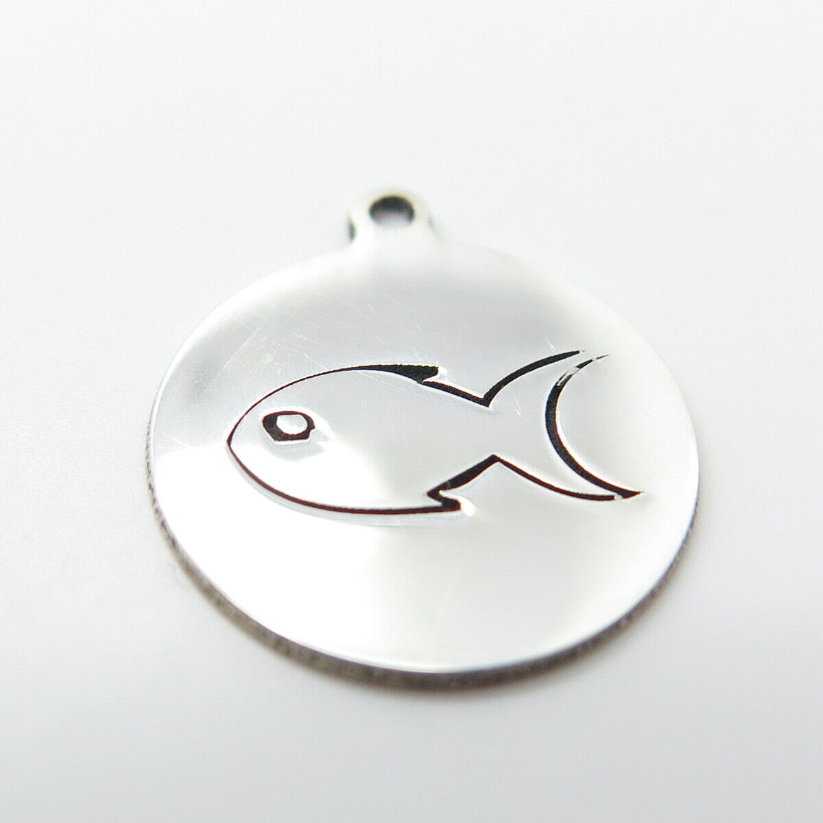 925 Sterling Silver USA Two In Town Fish Charm Pendant