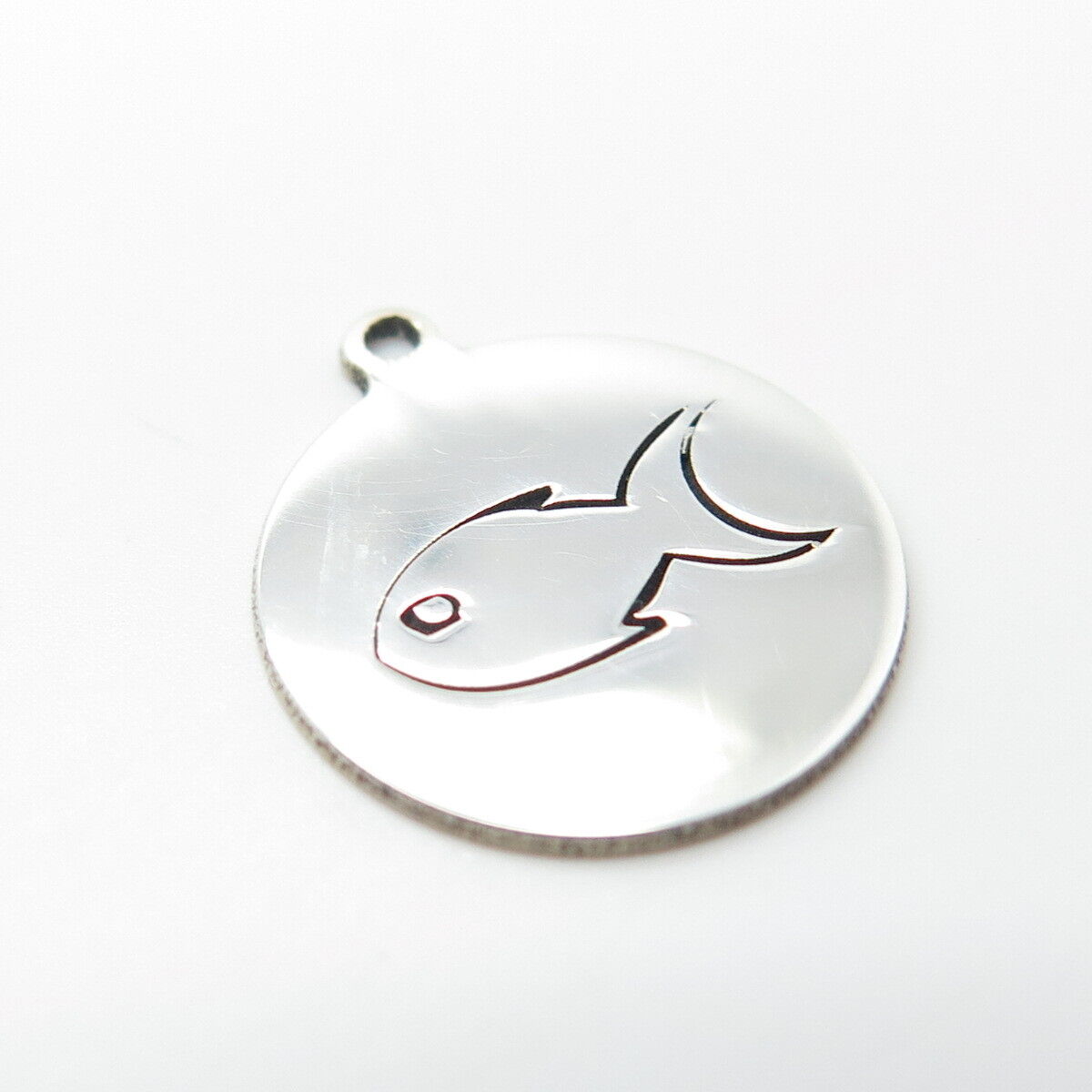 925 Sterling Silver USA Two In Town Fish Charm Pendant