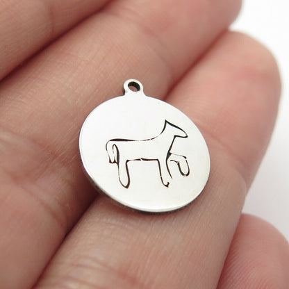 925 Sterling Silver USA Two In Town Horse Charm Pendant