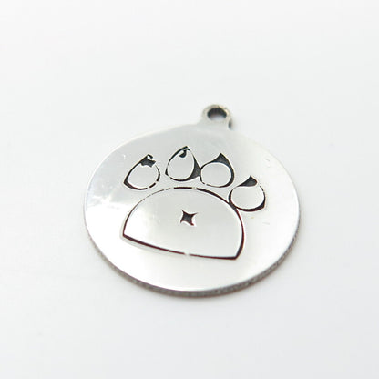 925 Sterling Silver USA Two In Town Paw Charm Pendant