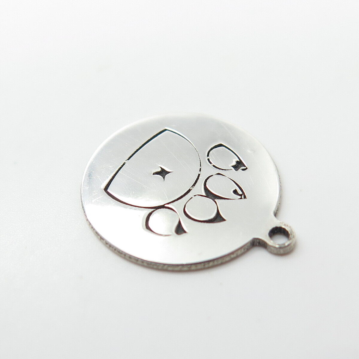 925 Sterling Silver USA Two In Town Paw Charm Pendant