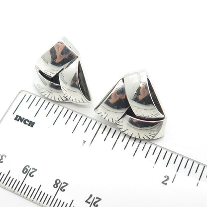 925 Sterling Silver Vintage Mexico Wicker Earrings