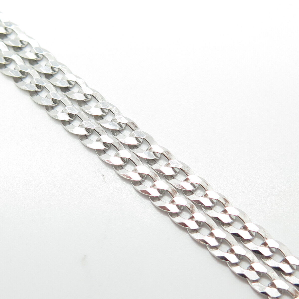 925 Sterling Silver Italy Cuban Chain Necklace 16"