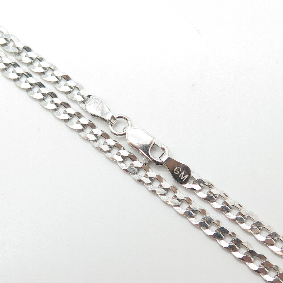 925 Sterling Silver Italy Cuban Chain Necklace 16"