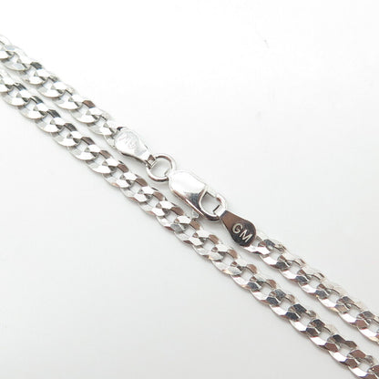 925 Sterling Silver Italy Cuban Chain Necklace 16"