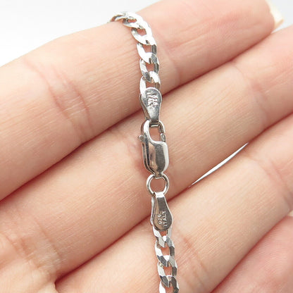 925 Sterling Silver Italy Cuban Chain Necklace 16"