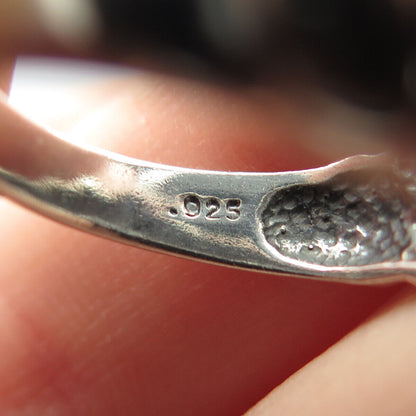 925 Sterling Silver Vintage Ribbed Ring Size 5.5