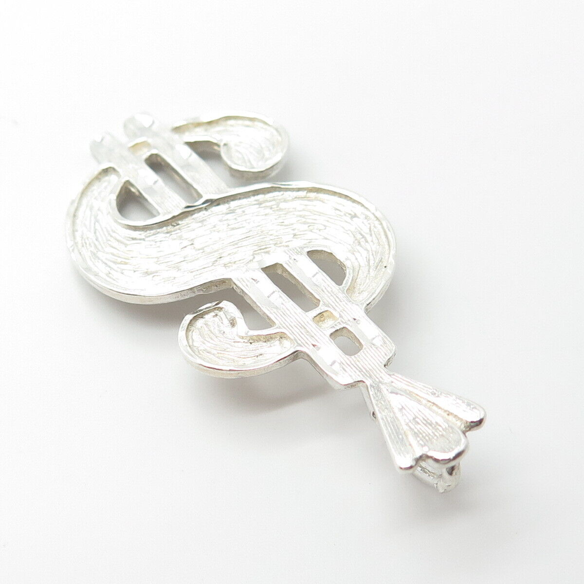 925 Sterling Silver Vintage Dollar Sign Pendant