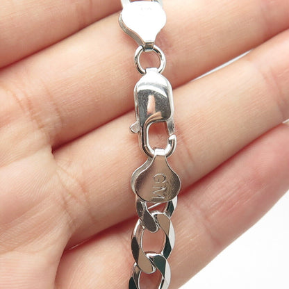 925 Sterling Silver Italy Figaro Chain Necklace 20"