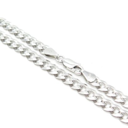 925 Sterling Silver Italy Cuban Chain Necklace 18"