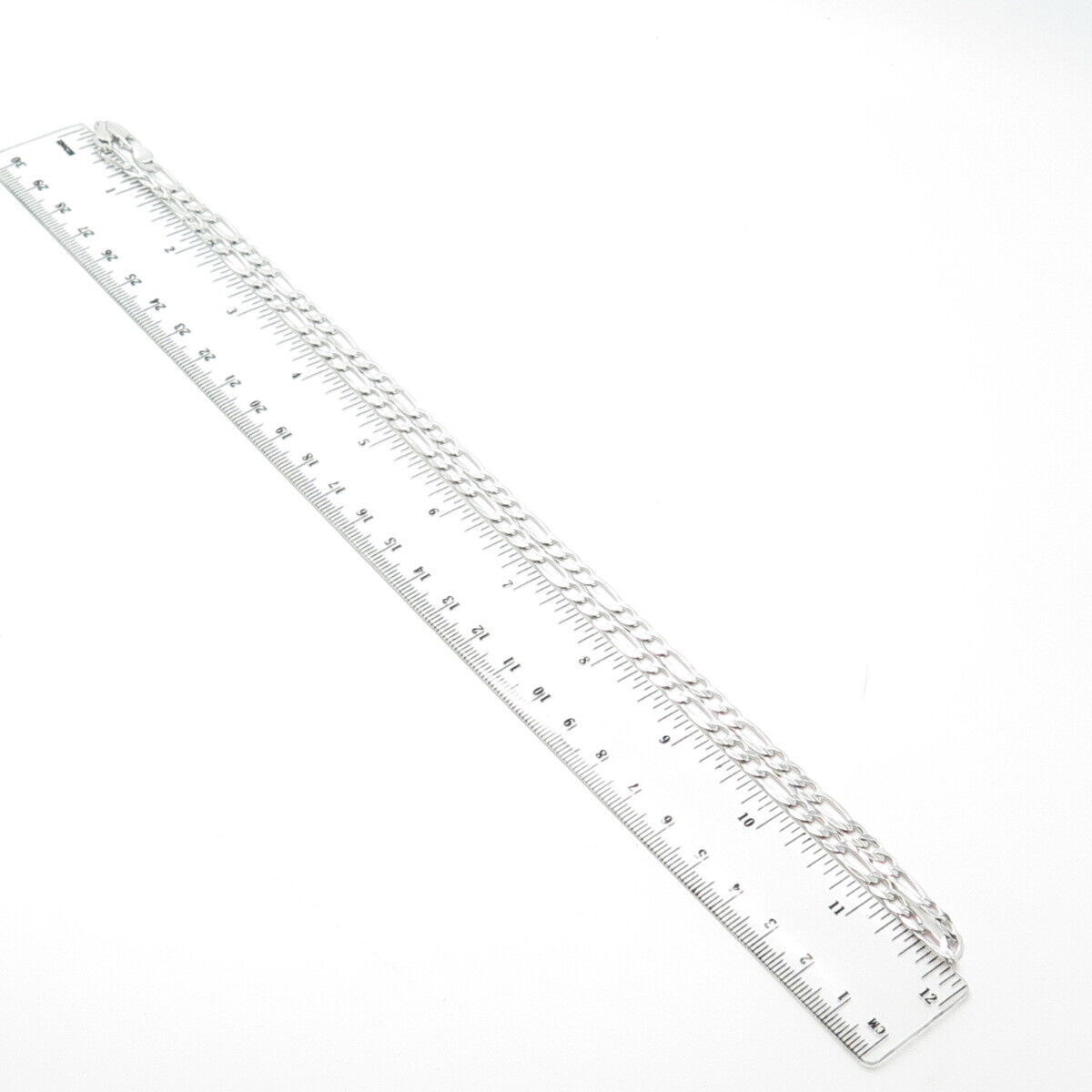 925 Sterling Silver Italy P. Lux Figaro Chain Necklace 24"