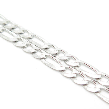 925 Sterling Silver Italy P. Lux Figaro Chain Necklace 24"