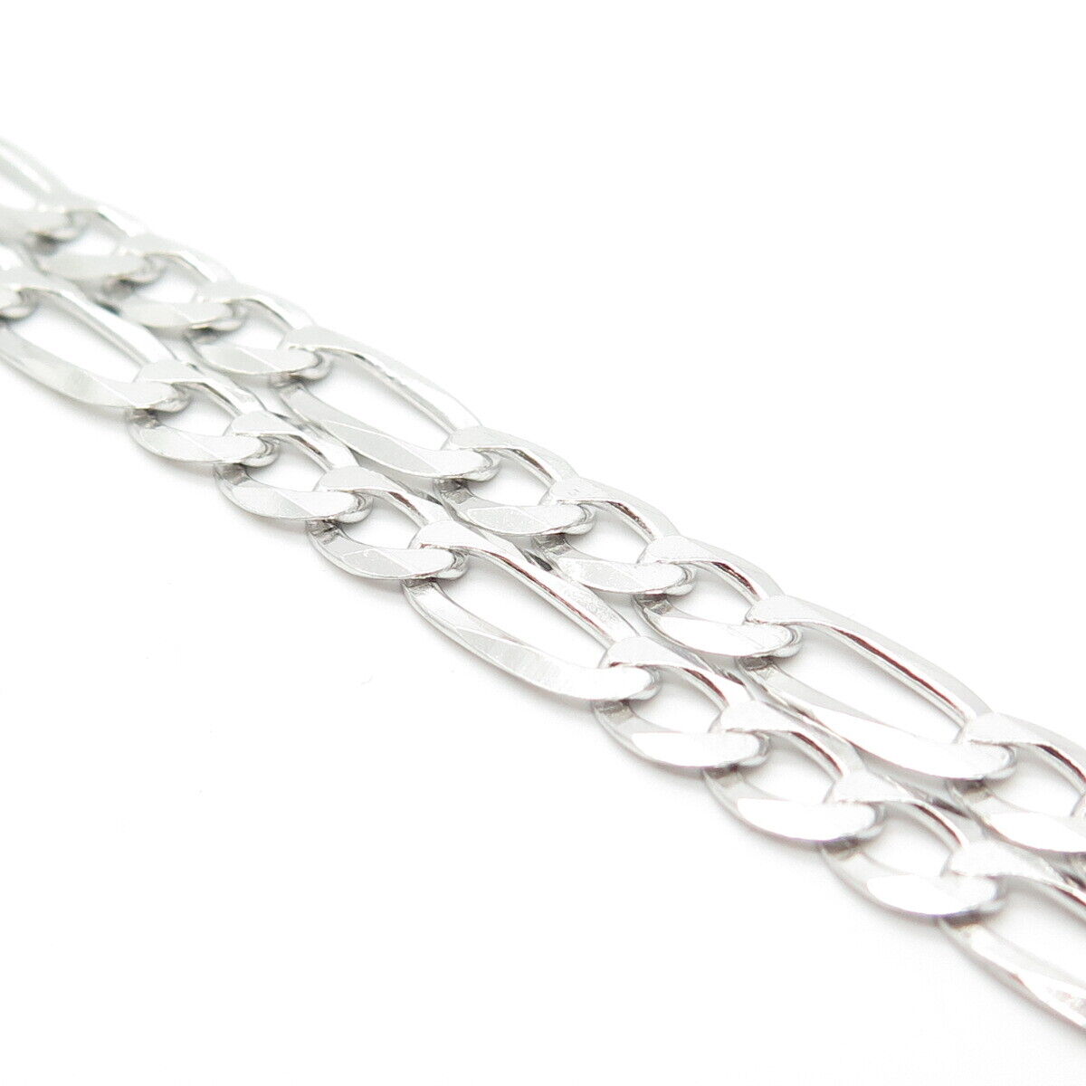 925 Sterling Silver Italy P. Lux Figaro Chain Necklace 24"