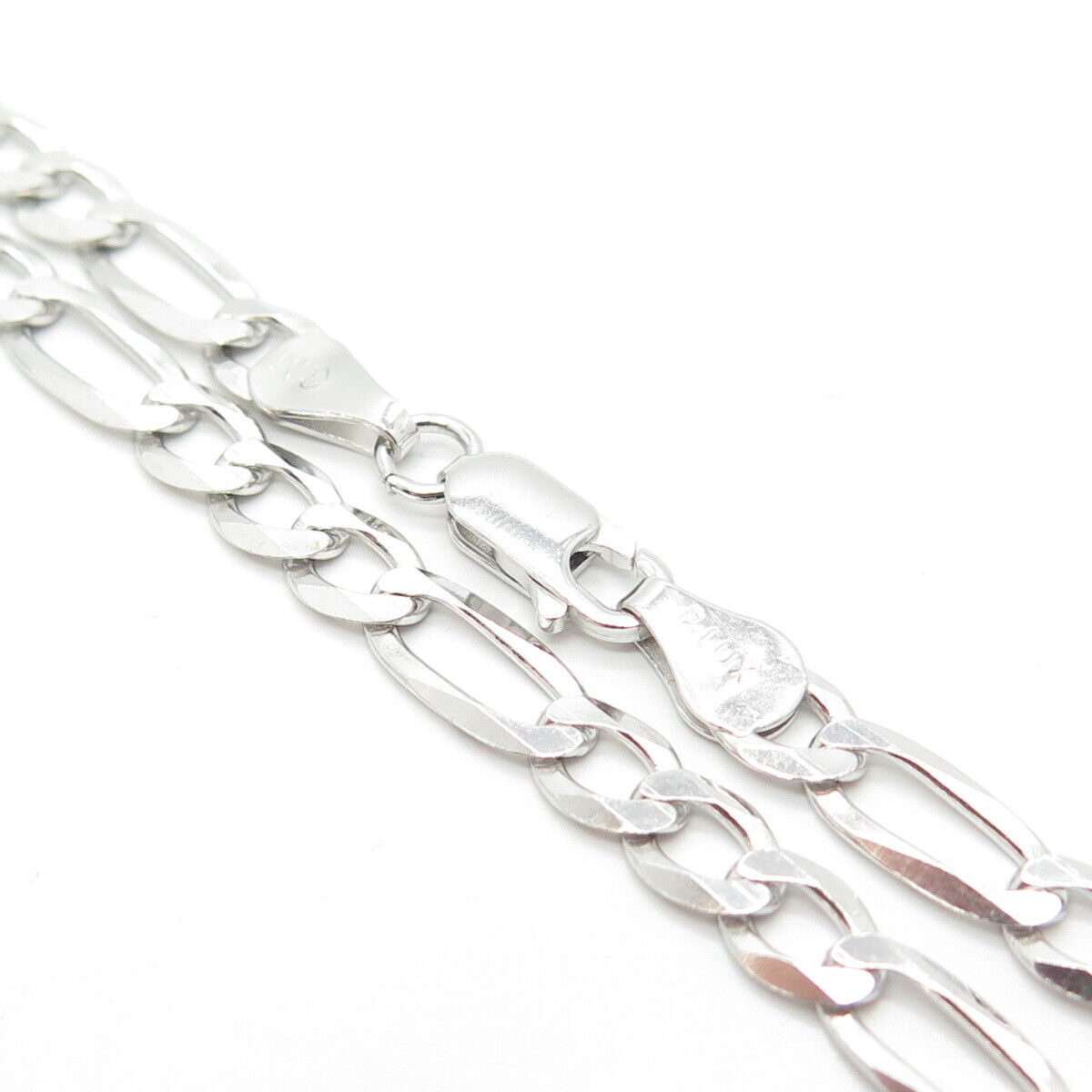 925 Sterling Silver Italy P. Lux Figaro Chain Necklace 24"