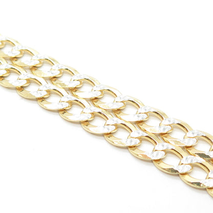 925 Sterling Silver Gold Plated 2-Tone Italy P. Lux Cuban Chain Necklace 18"