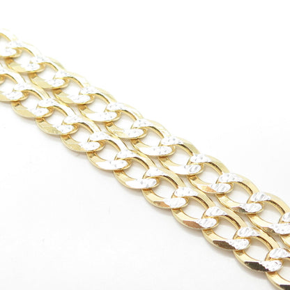 925 Sterling Silver Gold Plated 2-Tone Italy P. Lux Cuban Chain Necklace 20"