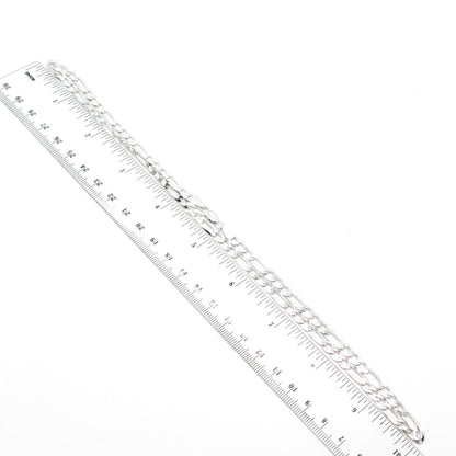 925 Sterling Silver Italy P. Lux Figaro Chain Necklace 20"