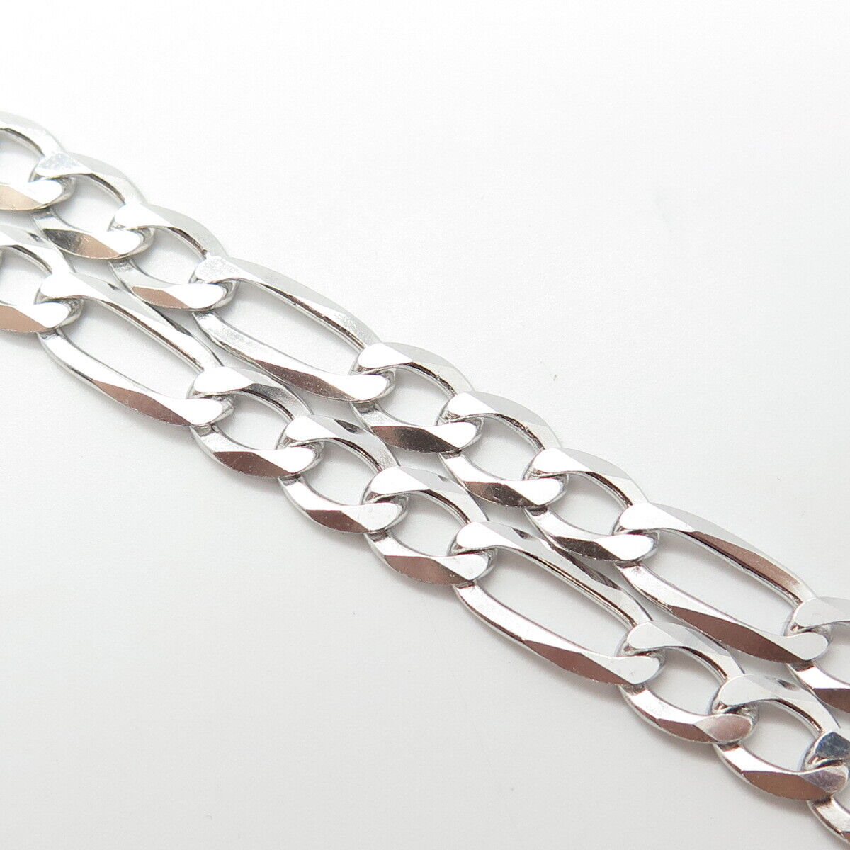 925 Sterling Silver Italy P. Lux Figaro Chain Necklace 20"