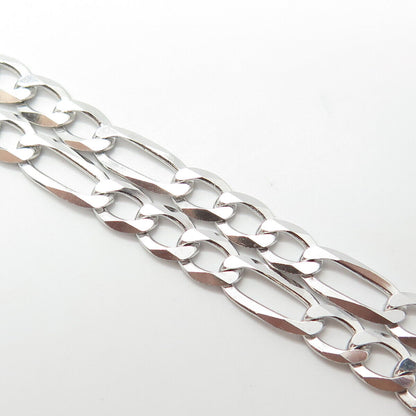 925 Sterling Silver Italy P. Lux Figaro Chain Necklace 20"
