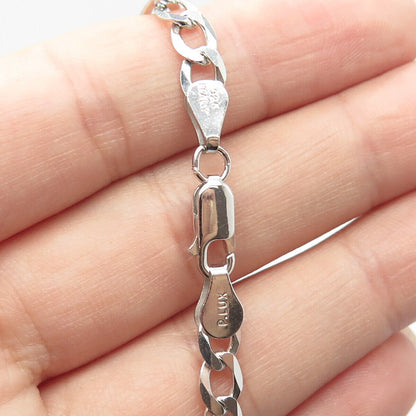 925 Sterling Silver Italy P. Lux Figaro Chain Necklace 20"