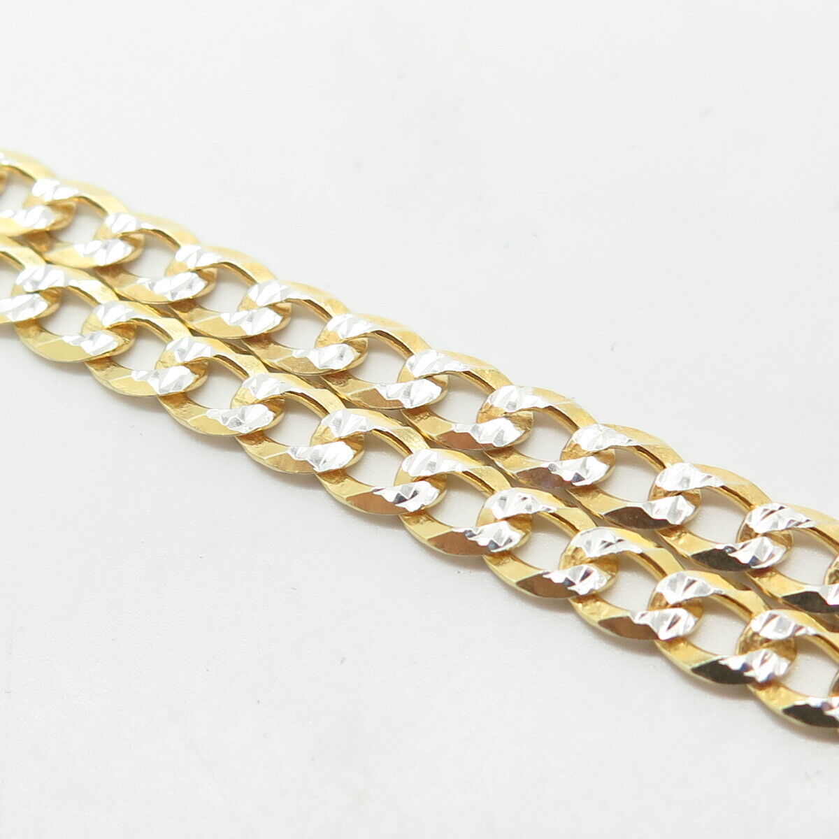 925 Sterling Silver Gold Plated 2-Tone Italy P. Lux Cuban Chain Necklace 20"