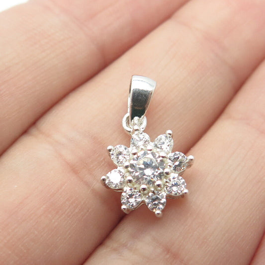 925 Sterling Silver Pave C Z Pendant