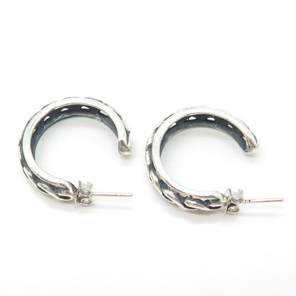 925 Sterling Silver Vintage Braided Half Hoop Earrings