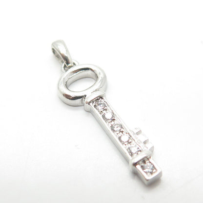 925 Sterling Silver SAI C Z Key Pendant