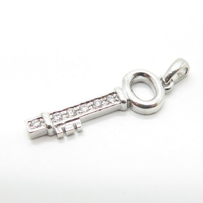 925 Sterling Silver SAI C Z Key Pendant