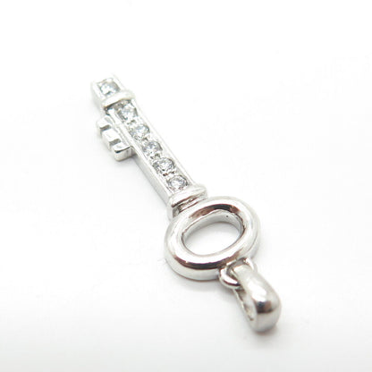 925 Sterling Silver SAI C Z Key Pendant