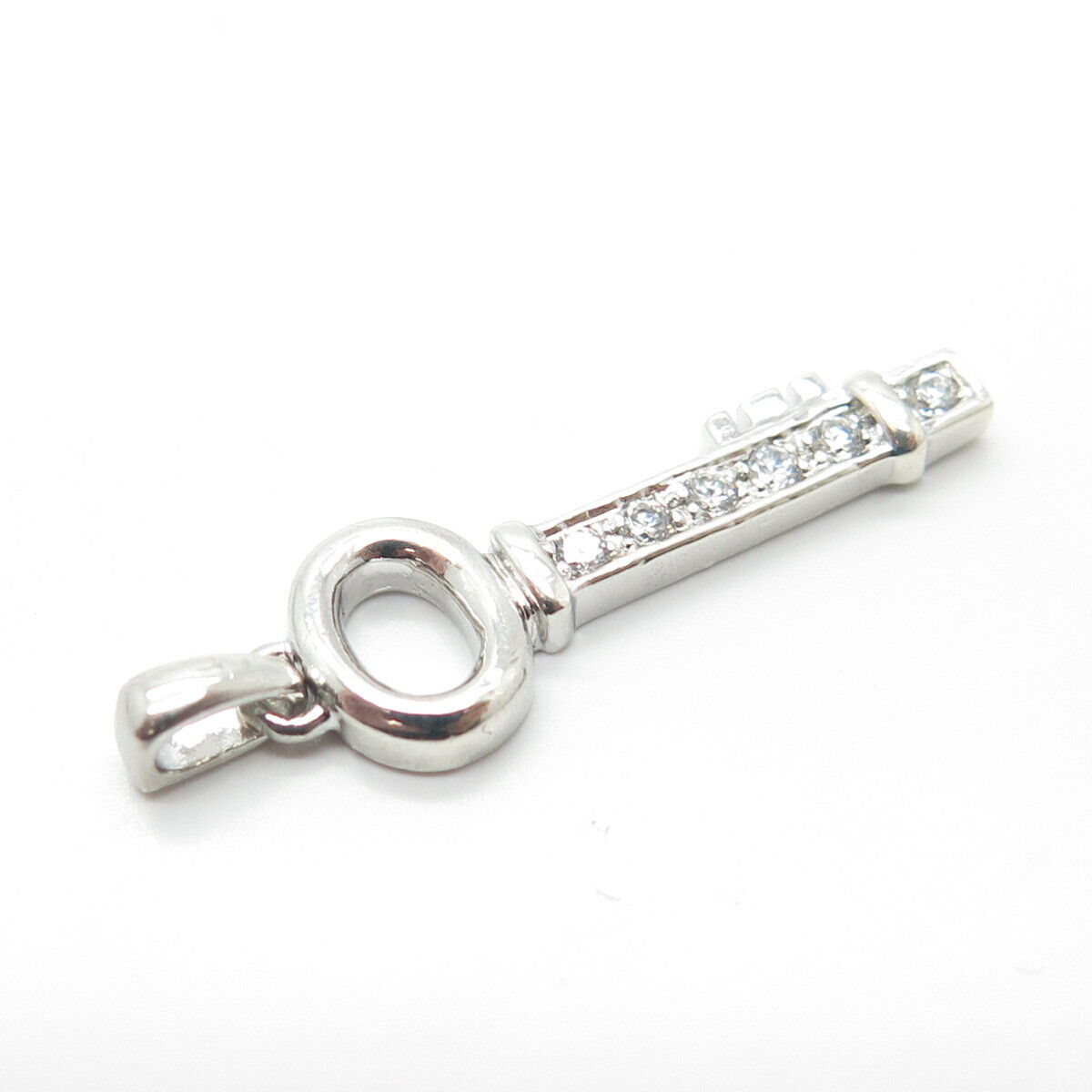 925 Sterling Silver SAI C Z Key Pendant