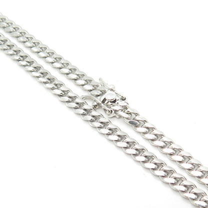 925 Sterling Silver Vintage Italy Cuban Chain Necklace 24"