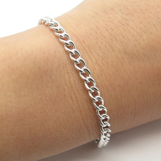 925 Sterling Silver Cable Link Bracelet 7"