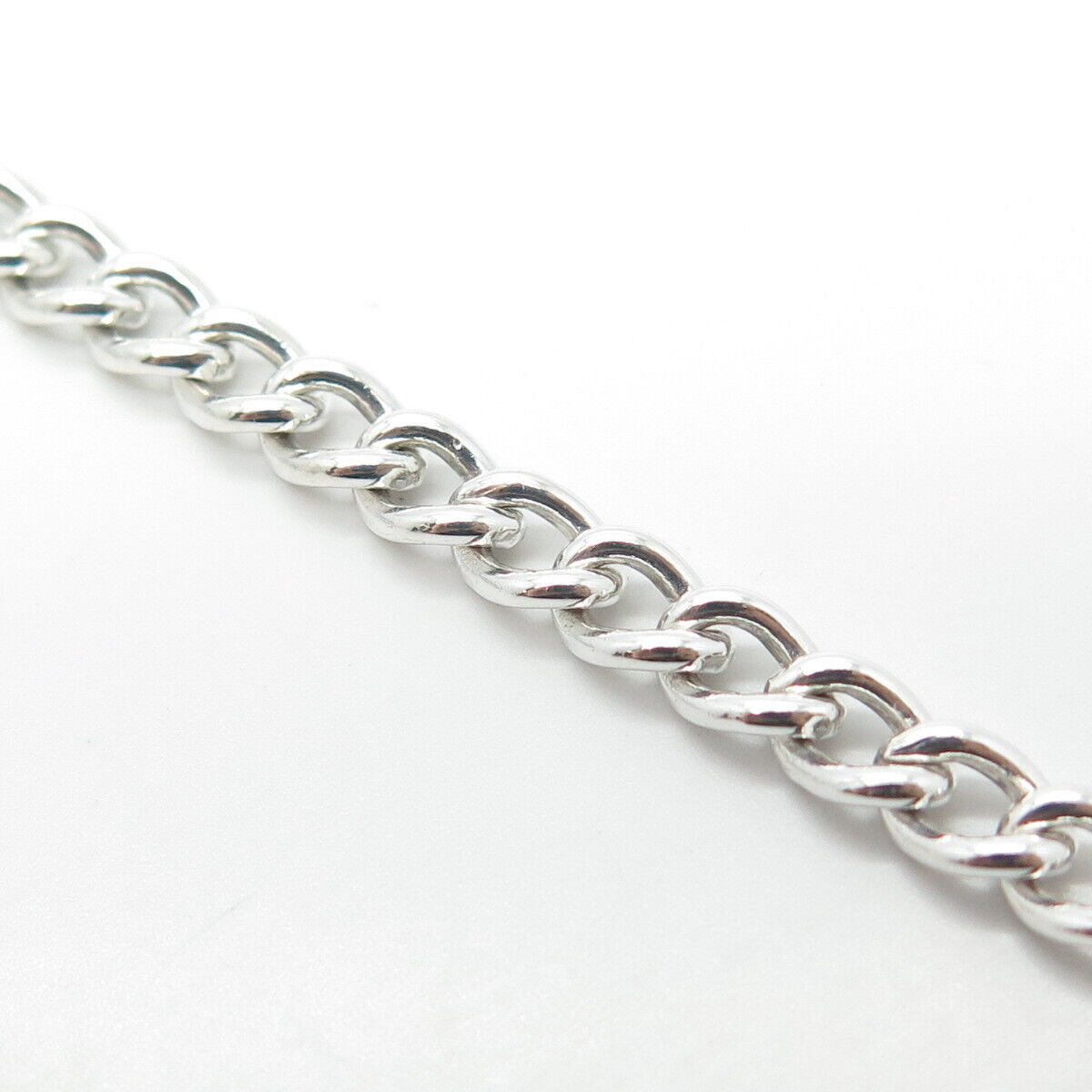 925 Sterling Silver Cable Link Bracelet 7"