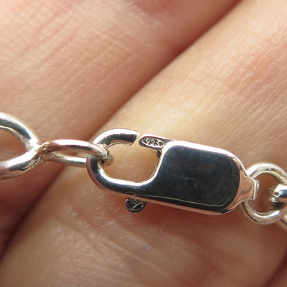 925 Sterling Silver Cable Link Bracelet 7"