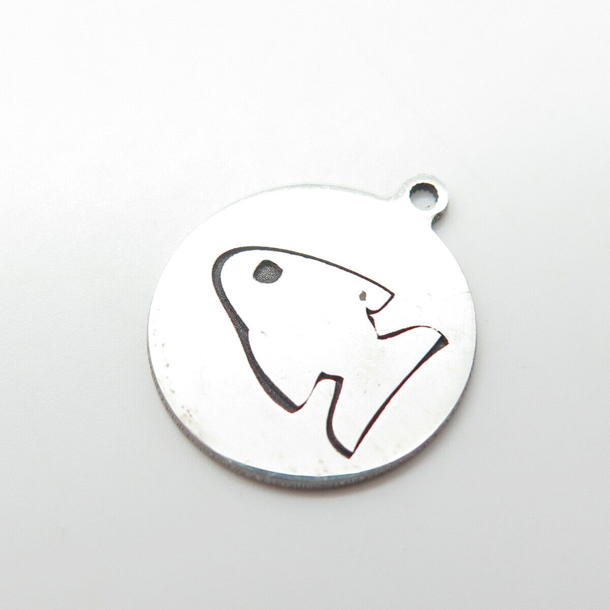 925 Sterling Silver USA Two In Town Fish Charm Pendant