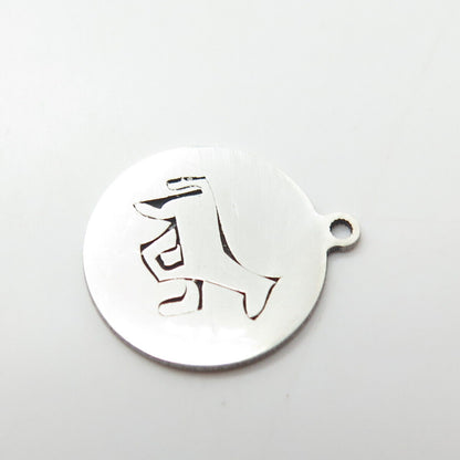 925 Sterling Silver USA Two In Town Horse Charm Pendant