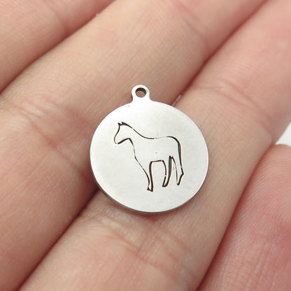 925 Sterling Silver USA Two In Town Horse Charm Pendant