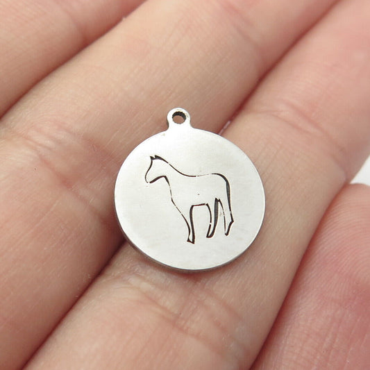 925 Sterling Silver USA Two In Town Horse Charm Pendant