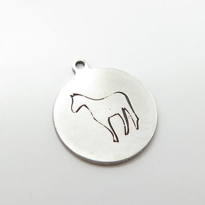 925 Sterling Silver USA Two In Town Horse Charm Pendant