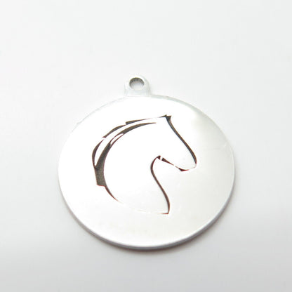 925 Sterling Silver USA Two In Town Horse Charm Pendant