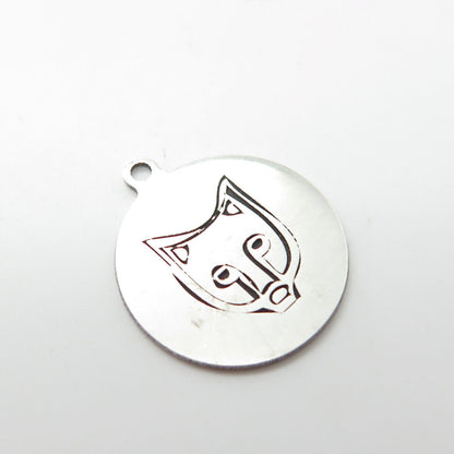 925 Sterling Silver USA Two In Town Fox Charm Pendant